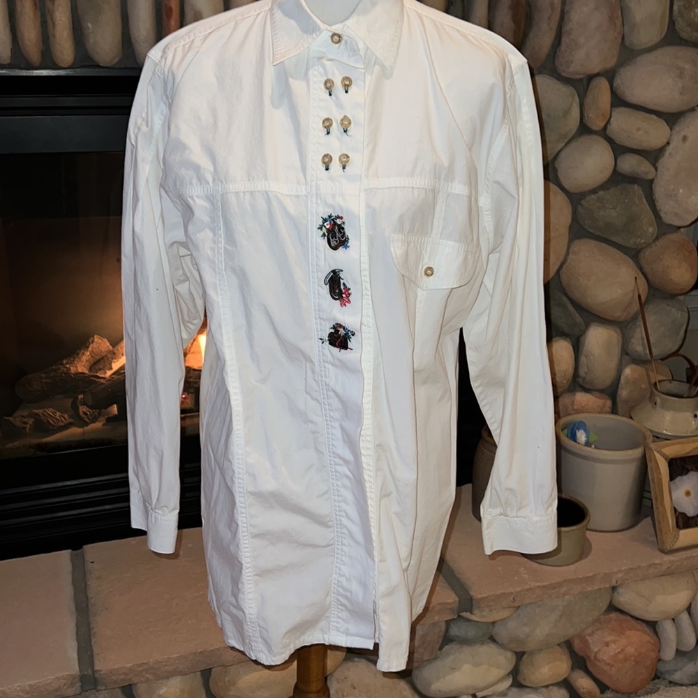 Hammerschmid Vintage Blouse 100% Cotton Size 42